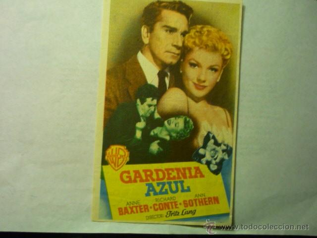 Cine: programa gardenia azul .- anne baxter - `publicidad - Foto 1