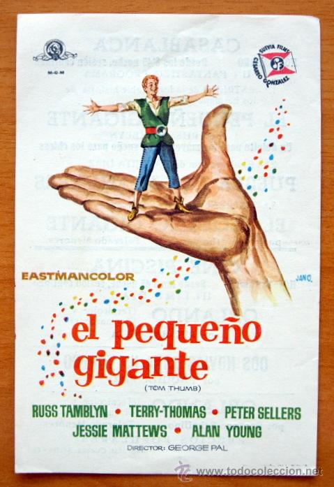  Flyers Publicitaires de films Anciens: El Peque&ntilde;o Gigante - Russ Tamblyn, Terry-Thomas - Con Publicidad