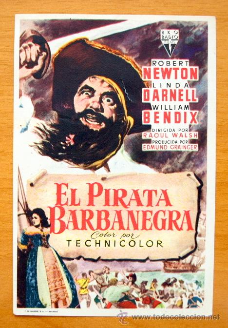 Cine: El Pirata Barbanegra - Robert Newton, Linda Darnell - Con Publicidad