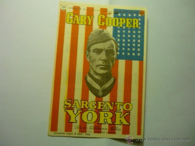Cine: programa sargento york .-gary cooper.- cine avenida reus - Foto 1