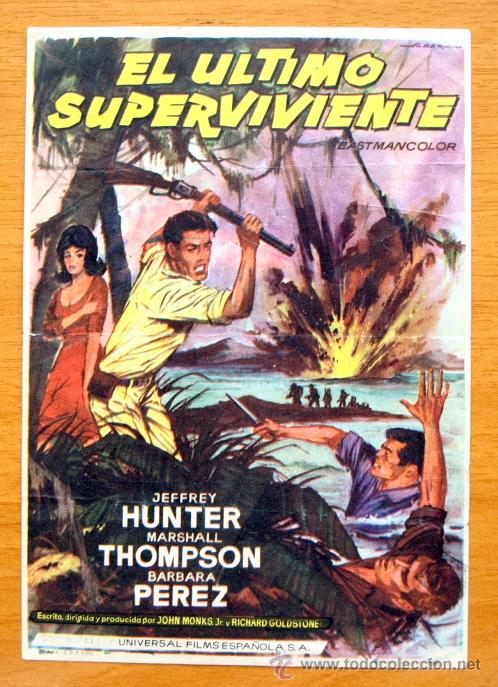 Cine: El &Uacute;ltimo Superviviente - Jeffrey Hunter, Marshall Thompson - Folleto con publicidad Cine Rex