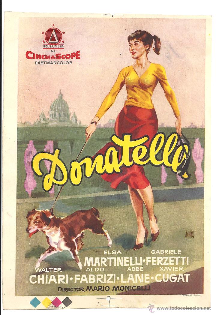 Cine: PTEB 105 DONATELLA ELSA MARTINELLI PROGRAMA PRUEBA de IMPRENTA del CARTEL - Foto 1