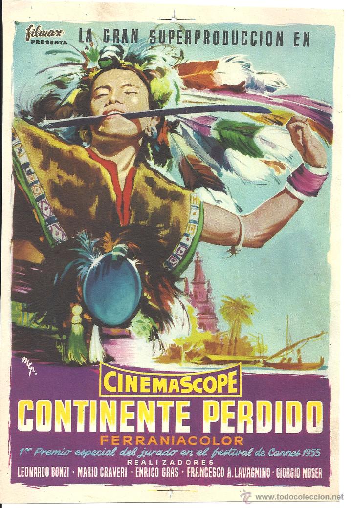 Cine: PTEB 105 EL CONTINENTE PERDIDO PROGRAMA PRUEBA de IMPRENTA del CARTEL - Foto 1