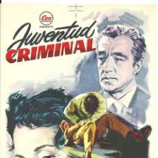 Cine: JUVENTUD CRIMINAL VITTORIO DE SICA ISA MIRANDA PROGRAMA PRUEBA DE IMPRENTA DEL CARTEL. Lote 46786562