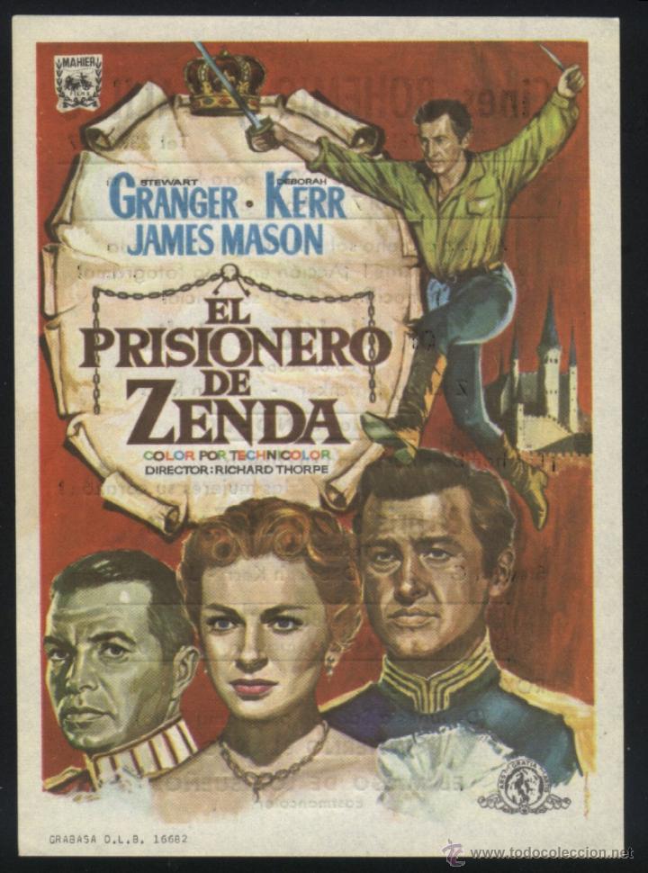 Folhetos de m&atilde;o de filmes antigos de cinema: Q-04811- EL PRISIONERO DE ZENDA (The Prisoner of Zenda) (CINES BOHEMIO Y GALILEO) Stewart Granger