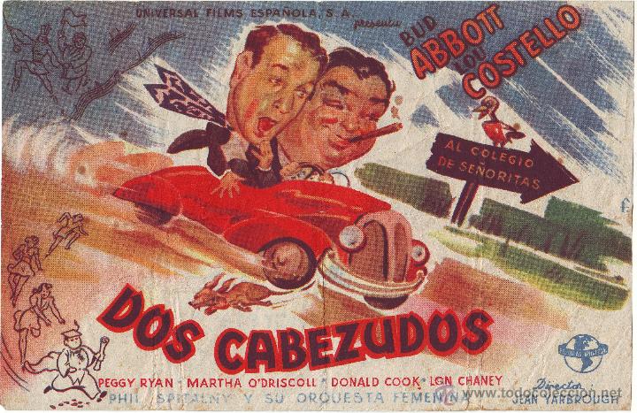 Cine: DOS CABEZUDOS 1947 CON PUBLICIDAD - Foto 1