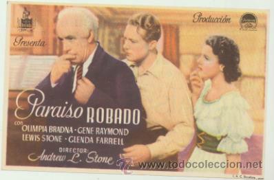 Cine: Paraiso robado. Sencillo e Paramount. Cine Espa&ntilde;ol - Algemes&iacute;.  &iexcl;IMPECABLE! - Foto 1