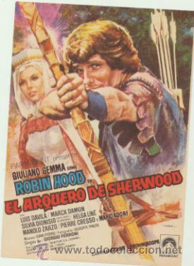  Foglietti di film di film antichi di cinema: El Arquero de Sherwood. Sencillo de Paramount.