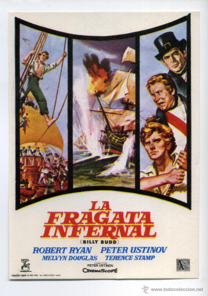  Flyers Publicitaires de films Anciens: LA FRAGATA INFERNAL, con Robert Ryan.