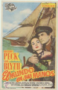  Foglietti di film di film antichi di cinema: El Mundo en sus manos. Sencillo de Universal.  &iexcl;IMPECABLE!