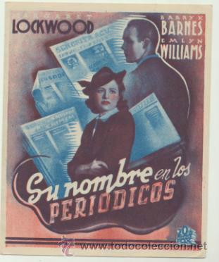  Flyers Publicitaires de films Anciens: Su nombre en los peri&oacute;dicos. Doble de 20Th Century Fox. &iexcl;IMPECABLE!