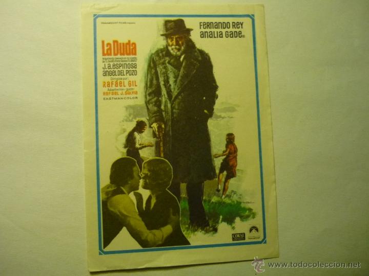 Cine: PROGRAMA LA DUDA.-FERNANDO REY-ANALIA GADE publicidad -