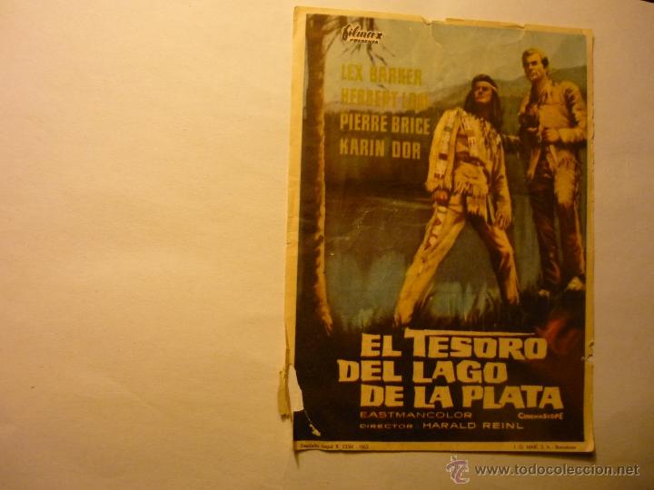 Cine: programa el tesoro del lago de la plata.lex barker .cine centro arbos - Foto 1