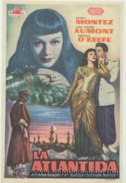 Folhetos de m&atilde;o de filmes antigos de cinema: La Atl&aacute;ntida. Sencillo de Rosa Films.