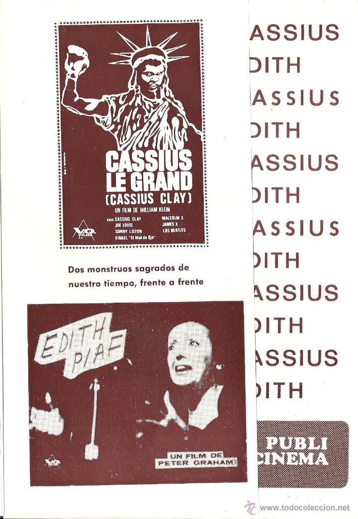 Cine: CASSIUS CLAY PROGRAMA DOBLE CINE PUBLI CASSIUS CLAY MUHAMMAD ALI WILLIAM KLEIN - Foto 1
