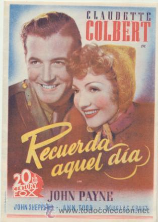 Cine: Recuerda aquel d&iacute;a. Doble de 20Th Century Fox.  &iexcl;IMPECABLE! - Foto 1