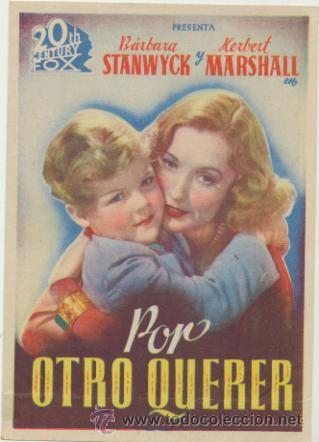  Flyers Publicitaires de films Anciens: Por otro querer. Doble de 20Th Century.  Cine Coliseo - Medina  1946.
