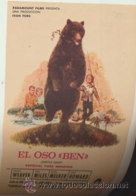 Cine: El Oso Ben. Sencillo de Paramount.   &iexcl;IMPECABLE! - Foto 1