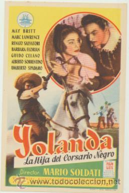 Kino: Yolanda La Hija del Corsario Negro. Sencillo de Cifesa.