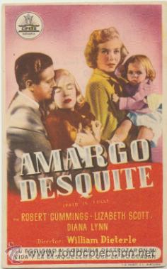  Flyers Publicitaires de films Anciens: Amargo desquite. Sencillo de Cifesa.  Principal Cinema - V&eacute;lez-M&aacute;laga  1953.