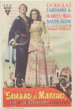 Kino: Simbad el Marino. Sencillo de RKO Radio. Cine Martitense  1949.
