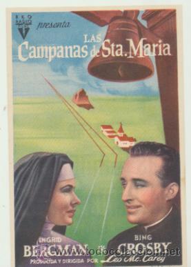 Cine: Las Campanas de Sta. mar&iacute;a. Sencillo de RKO Radio.  Gran Teatro de Calder&oacute;n de la Barca - Valladolid