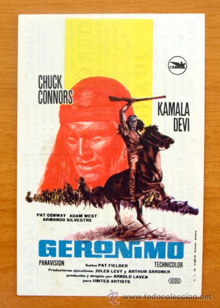 Cine: Geronimo - Chuck Connors, Kamala Devi - Con publicidad - Foto 1