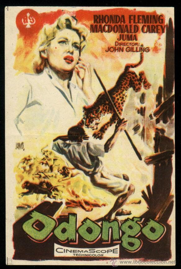 Folhetos de m&atilde;o de filmes antigos de cinema: Q-04884- ODONGO (CINE AUGUSTA) Rhonda Fleming - Macdonald Carey - Juma - Eleanor Summerfield