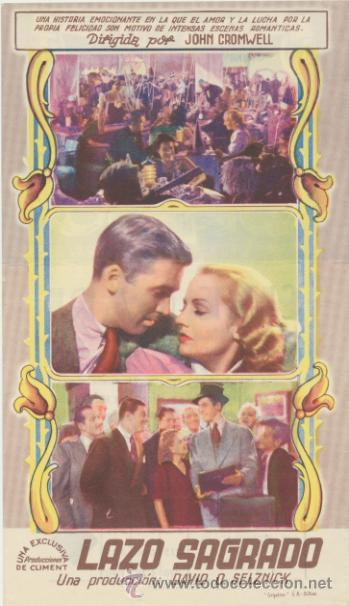  Flyers Publicitaires de films Anciens: Lazo Sagrado. doble de Mercurio. Cine Mari - Le&oacute;n  1944.