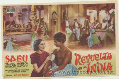Kino: Revuelta en la India. Sencillo de Mercurio. Cine T&iacute;voli - And&uacute;jar  1947.