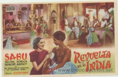 Kino: Revuelta en la India. Sencillo de Mercurio. Teatro Villamarta - Jerez   1946.