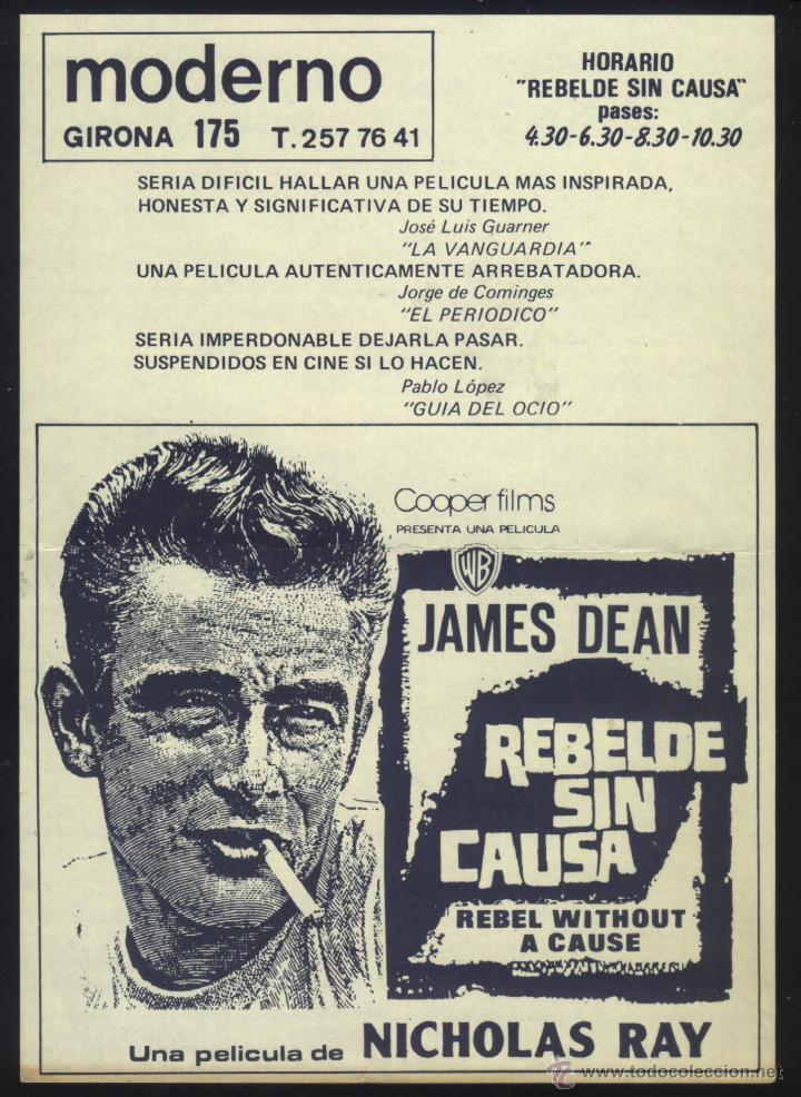 Cine: Q-04931- REBELDE SIN CAUSA (Rebel Without a Cause) (LOCAL) (CINE MODERNO - GERONA) James Dean