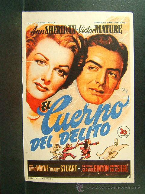 Cine: MERCANTIL CINE-BA&Ntilde;OLAS-EL CUERPO DEL DELITO-CLAUDE BINYON-DAVID WAYNE-RANDY STUART-CINEMA-SOLIGO-195