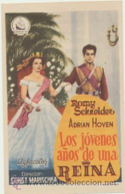  Flyers Publicitaires de films Anciens: Los J&oacute;venes a&ntilde;os de una Reina. Sencillo de Dipenfa.  Teatro Isabel la Cat&oacute;lica - Granada &iexcl;IMPECABLE!