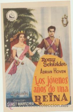  Flyers Publicitaires de films Anciens: Los J&oacute;venes a&ntilde;os de una Reina. Sencillo de Dipenfa. Teatro Isabel la Cat&oacute;lica - Granada.