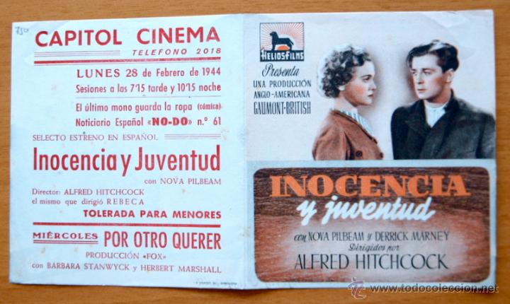 Cine: Inocencia y juventud ( Alfred Hitchcock ) - Nova Pilbeam, Derrick Marney - Con publicidad