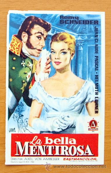 Cine: La Bella Mentirosa - Romy Schneider, Jean Claude Pascal - Publicidad Cine Femina, Tarragona