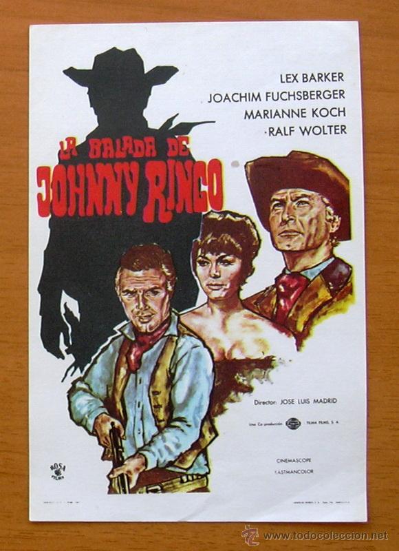 Cine: La balada de Johnny Ringo - Pelicula de 1967. Programa sin publicidad en la trasera - Foto 1