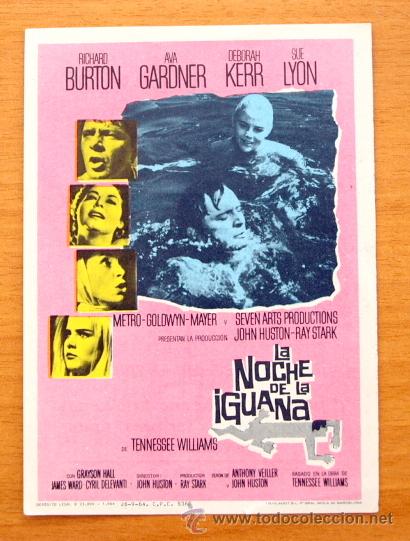 Cine: La Noche de la Iguana - Richard Burton, Ava Gardner - con publicidad