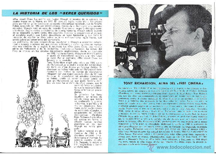 Cine: PTCC 415 LOS SERES QUERIDOS PROGRAMA LOCAL LIBRITO CINE ARCADIA TONY RICHARDSON ROBERT MORSE - Foto 2