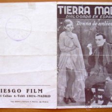 Cine: TIERRA MADRE - PELICULA DE 1931 - LEDA GLORIA, ISA POLA, OLGA CAPRI, CARLOS NINKI, SANDRO SALVANI. Lote 47373787