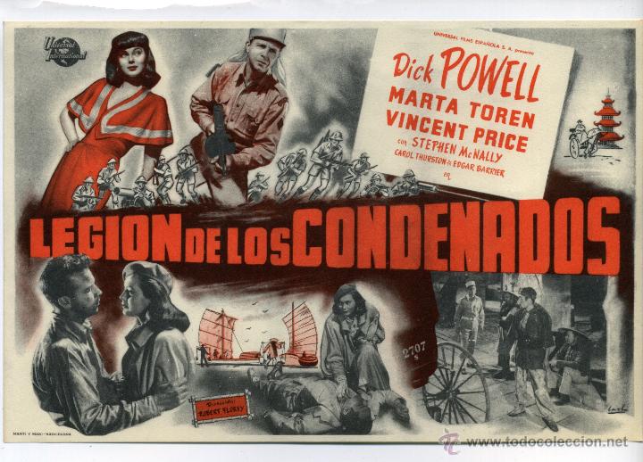 Cine: LEGI&Oacute;N DE LOS CONDENADOS, con Vincent Price.