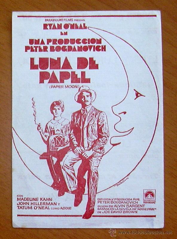  Foglietti di film di film antichi di cinema: Luna de papel - Ryan O'neal y Tatum O'neal - Con publicidad
