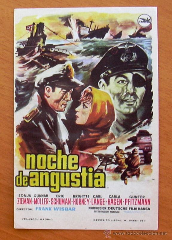 Cine: Noche de angustia - Pelicula de 1959. Programa sin publicidad en la trasera - Foto 1
