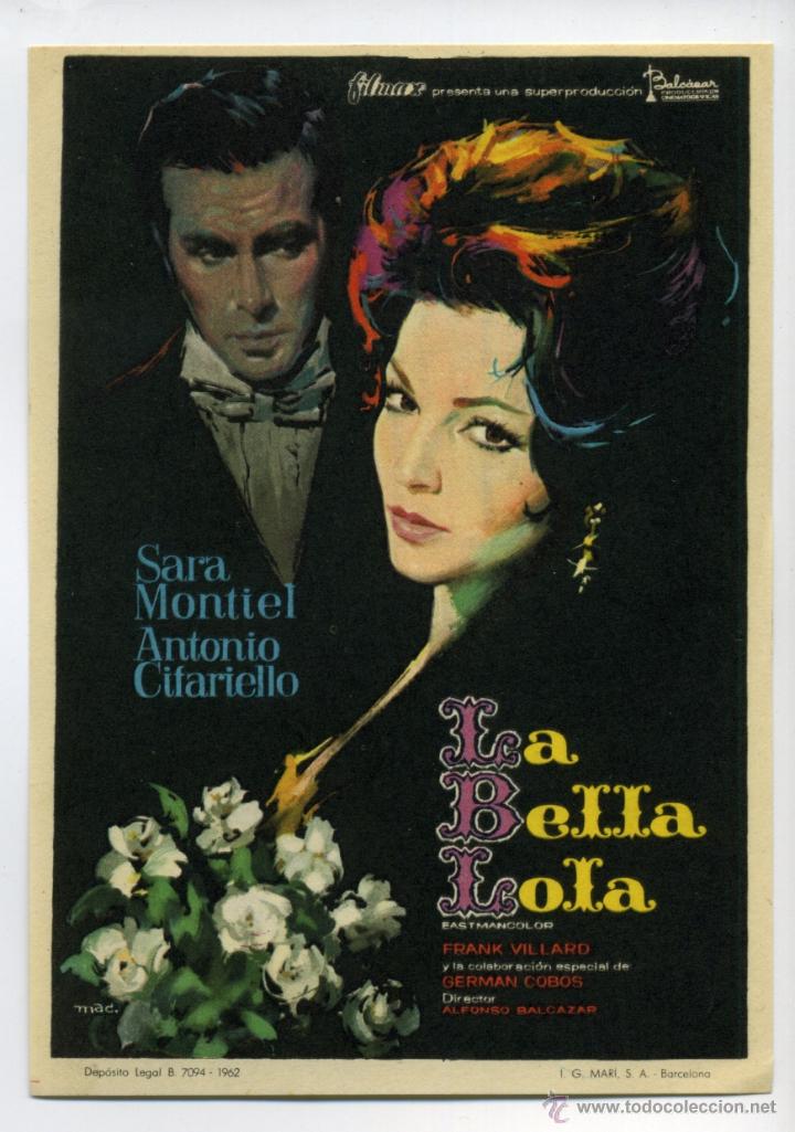 Cine: LA BELLA LOLA, con Sara Montiel.