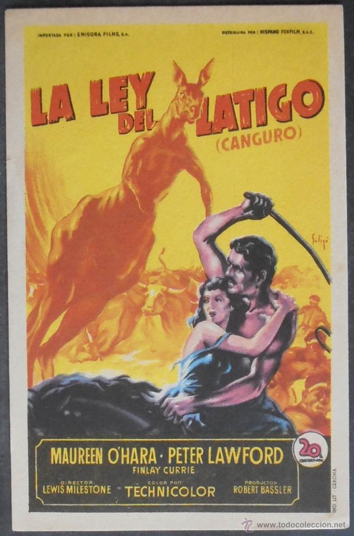 Cine: LA LEY DEL LATIGO,FOLLETO DE MANO, (5159),SOLIGO,CONSERVACION,VER FOTOS