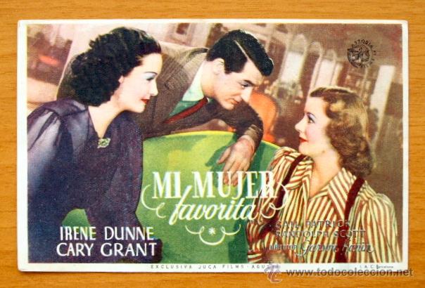 Cine: Mi mujer favorita - Irene Dunne, Cary Grant - con publicidad