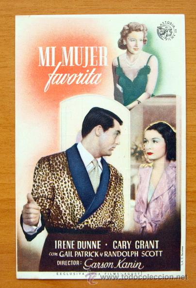 Cine: Mi mujer favorita - Irene Dunne, Cary Grant - con publicidad