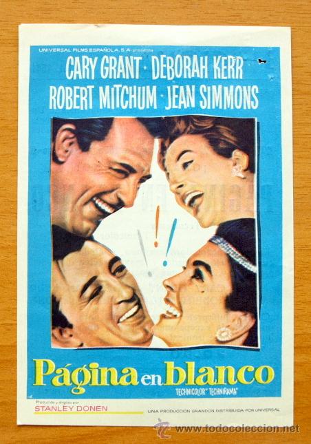 Cine: P&aacute;gina en Blanco - Cary Grant, Deborah Kerr - con publicidad