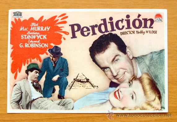 Cine: Perdici&oacute;n - Fred Mac Murray, Barbara Stanwyck - con publicidad - Foto 1